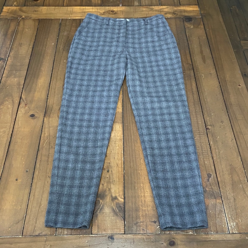 Fabiana Filippi Gray Glen Plaid Tapered Wool Trousers Pants Size XS / IT 40